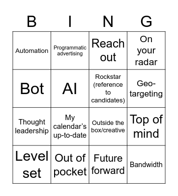 Buzzword Bingo Card