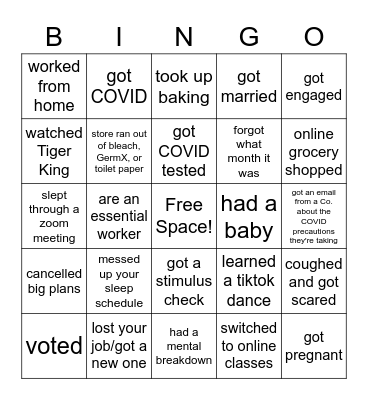 2020 Bingo Card