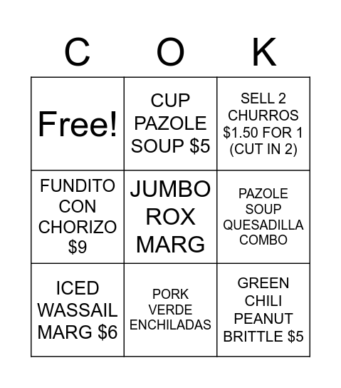 BINGO Card