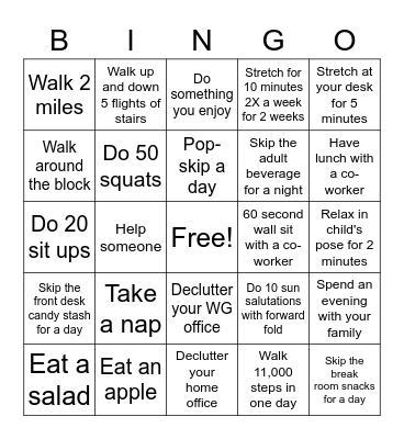 WG 2021 Tax Season Wellness Black Out Bingo Card