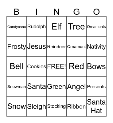 Christmas  Bingo Card