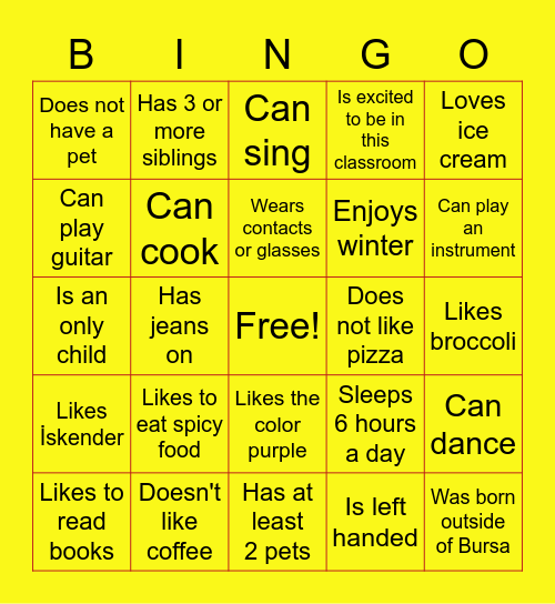 Welcome! Bingo Card