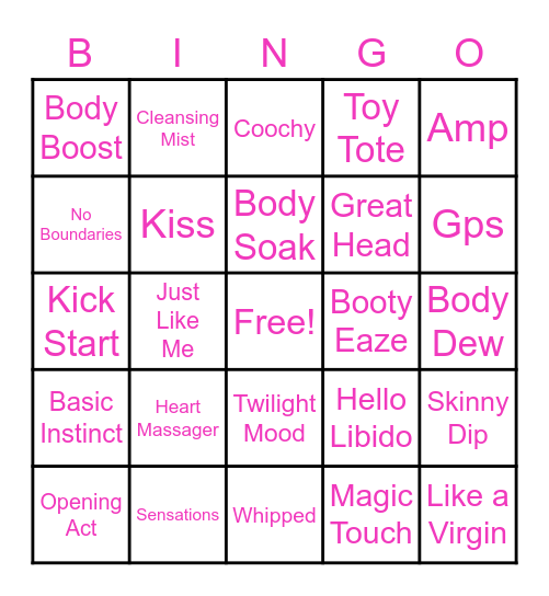 Pure Romance by Samantha Bingo Card