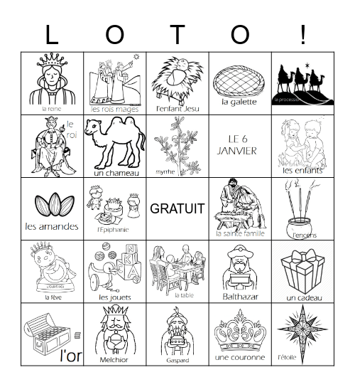 l'Epiphanie Bingo Card