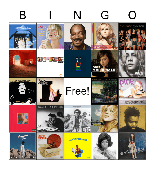 Starships Music History Bingo Card