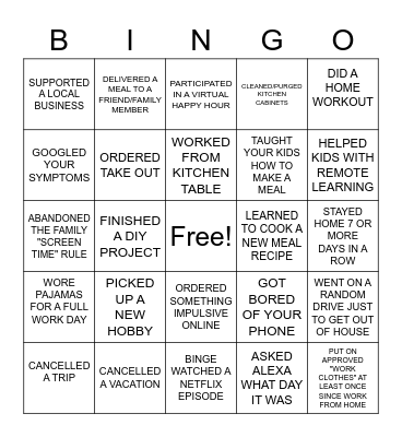 CREDIT OPS BINGO 2020 Bingo Card