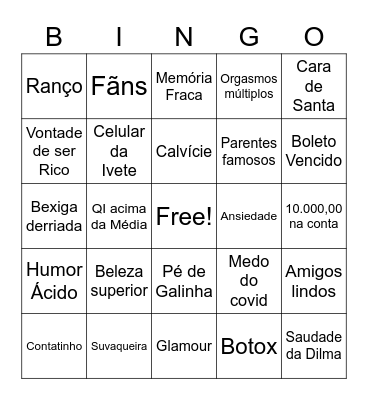 Reveillon dos Jovens Bingo Card
