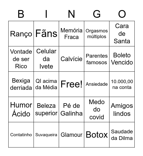 Reveillon dos Jovens Bingo Card