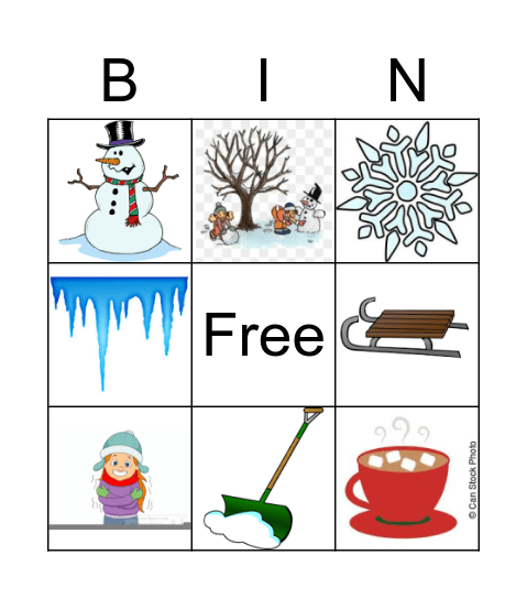 Winter Bingo Card