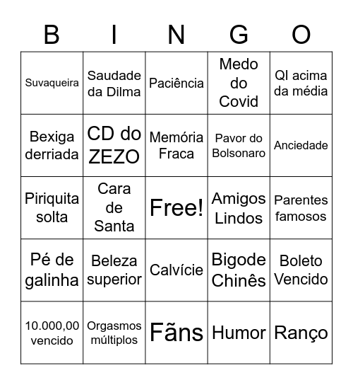 Reveillon Bingo Card