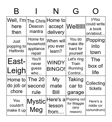 Windy Bingo Card