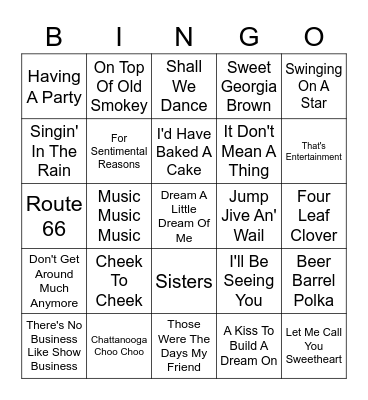 A Legends New Year's Eve Bingo Card
