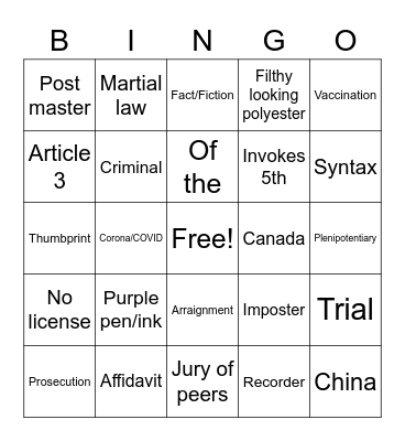 FULL COLON MITCH Bingo Card