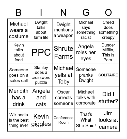 The Office Bingo Card