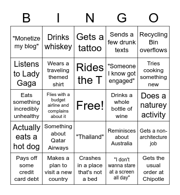 Sam Bingo 2.0 Bingo Card