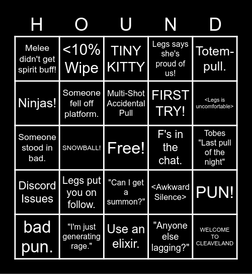 LtH Bingo Card