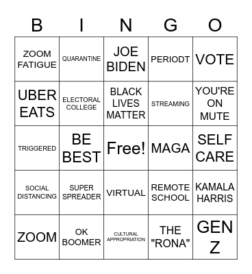 2020 BINGO Card
