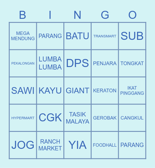 ☃️ JECI ☃️ Bingo Card