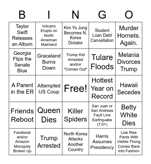 2021 Bingo Card