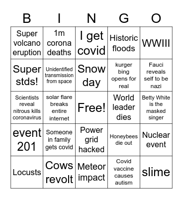 2020 Bingo Card