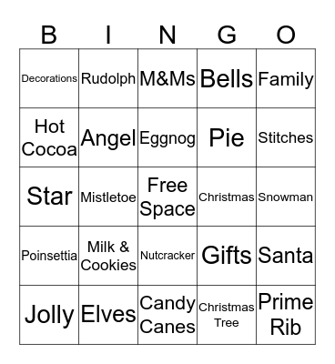 Christmas Bingo Card