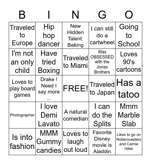 Funmi's 21st Birthday Bingo  Bingo Card