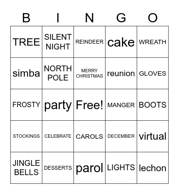 HOLIDAYS Bingo Card