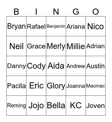 FAMILY BINGO Card
