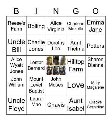 John & Laura Bonner Family Bingo Card