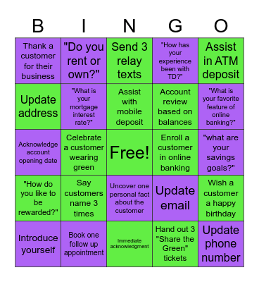 LEI Bingo Card