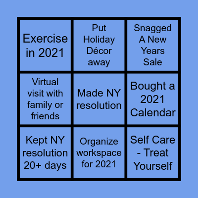 NEW YEAR 2021 Bingo Card