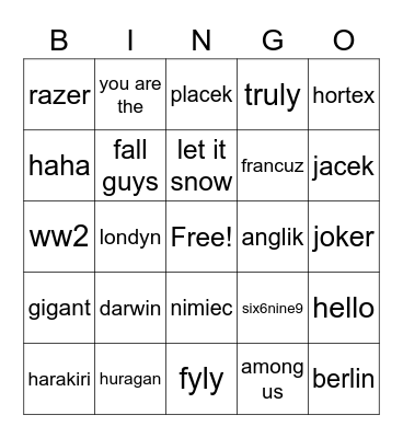 proba 1 Bingo Card