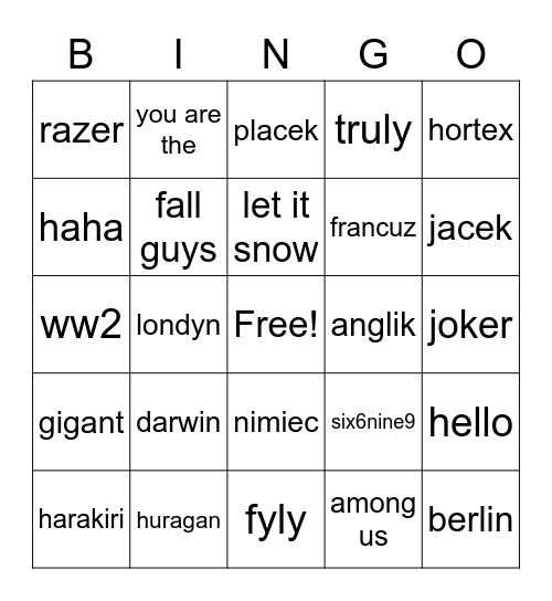 proba 1 Bingo Card