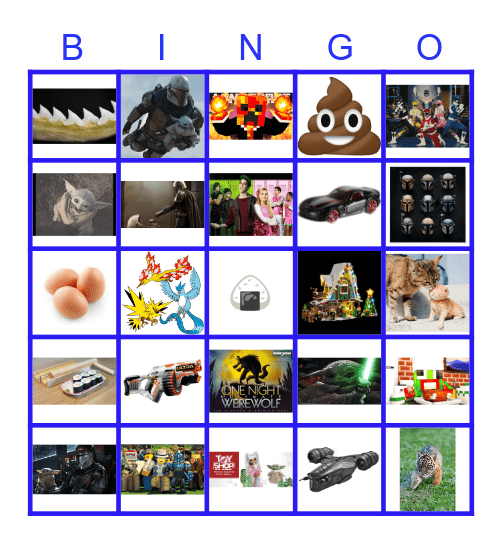 Matteo's Favorite Things Bingo Card