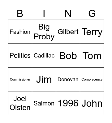 Ruth BINGO Card