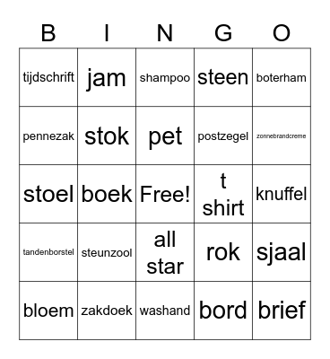 Van den Houten Bingo Card