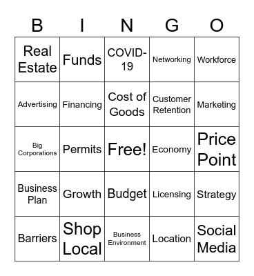 EconoMazing Bingo Card