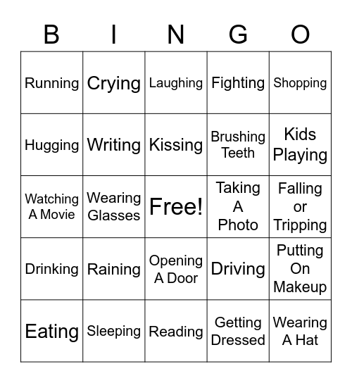 Movie Night Bingo Card