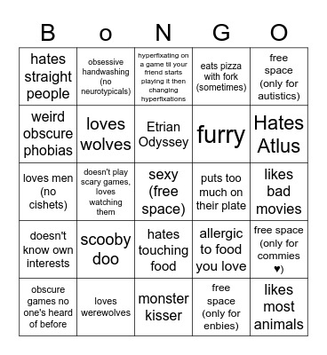 hot werewolf funtimes Bingo Card