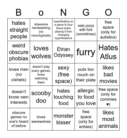 hot werewolf funtimes Bingo Card