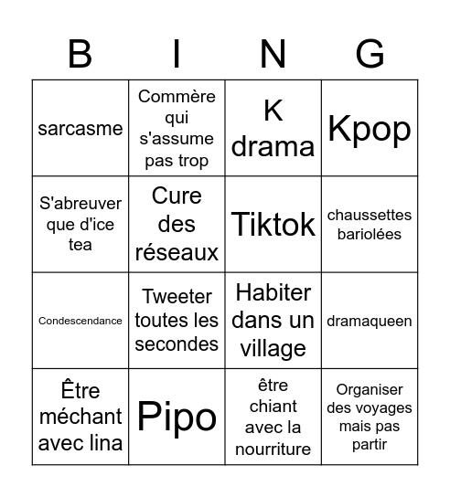 Corentin Bingo Card