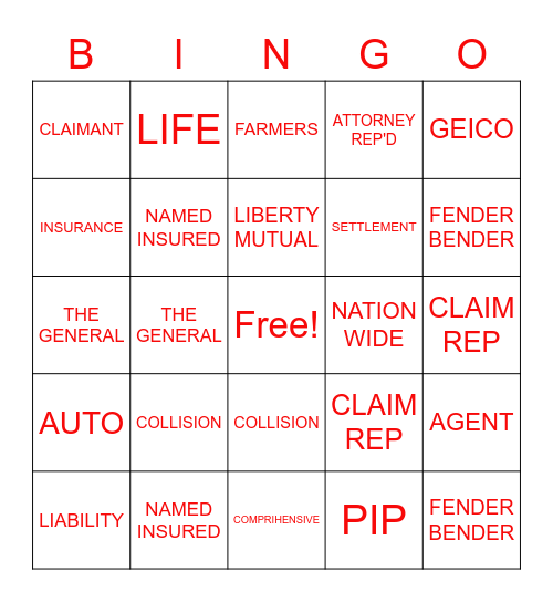 P.E.N.I.S. Bingo Card