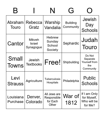 United States in the 1800s Bingo Card