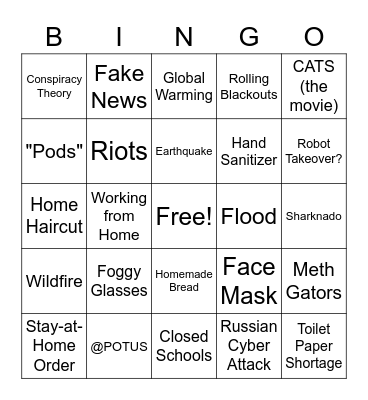 Bye-Bye to 2020 Bingo!! Bingo Card