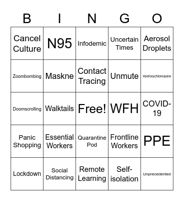 Goodbye 2020! Bingo Card