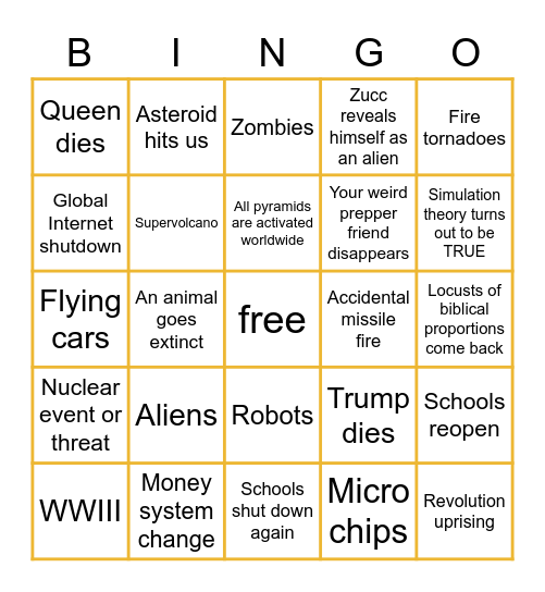 2021 BINGO Card
