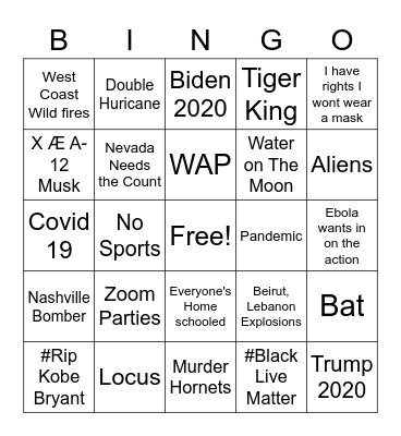 2020 GTFO Bingo Card