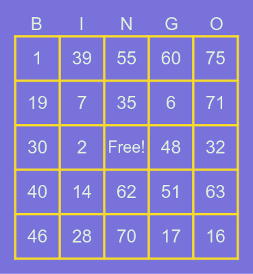 Charles Thomas Villero Bingo Card
