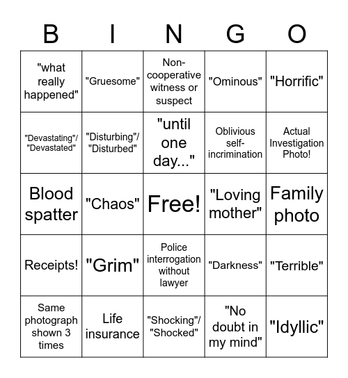 Paula Zahn Bingo Card