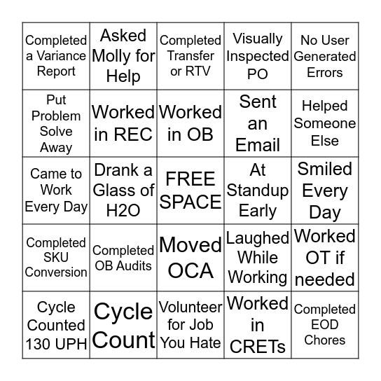 ICQA Bingo Card